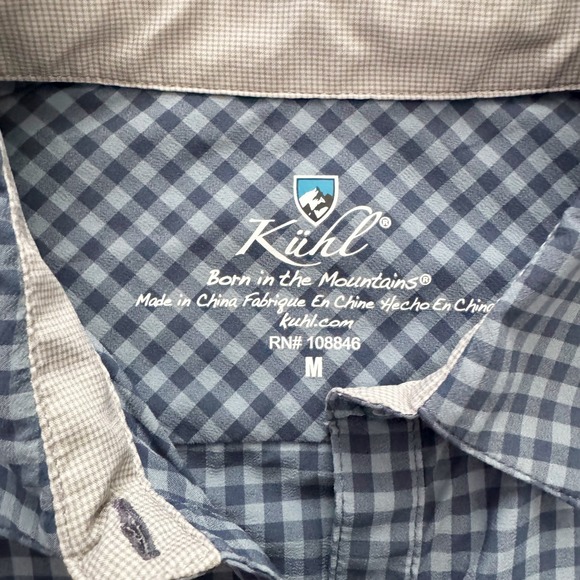 Kuhl Ezra Plaid Button Up Shirt Long Sleeve Outdoor Adventure Women's Sz M Blue - Picture 3 of 16